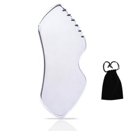Ahilzam Stainless Steel Gua Sha Facial Tools, Facial Massage Tools Metal Guasha Tool for Face, Body, Eyes, Neck, Gua Sha Stone Tighten Skin Care Gift