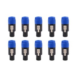 MOTOKU 10PCS Speakon 2 Pin Male Plug Compatible Audio Cable Connectors 2 Pole NL2 Compatible with Speaker/Amplifier