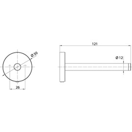 Emco Round Spare Paper Holder, 4305, Colour: White, 60 x 60 x 130 cm