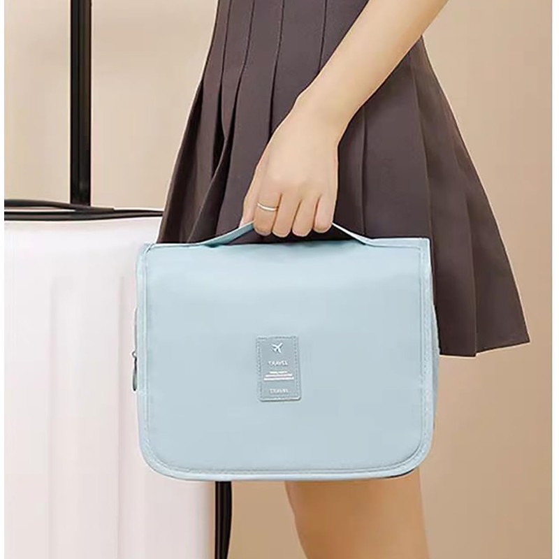Travel Toiletry Bag, Waterproof Organiser with Multiple Compartments and Hook，Hanging。