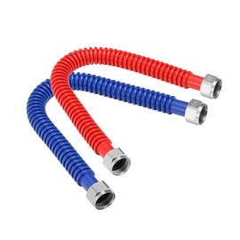 Solimeta 2 Pack Stainless Steel Corrugated Water Heater Connector, 18" Red and Blue for Water Heater