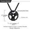U7 Men Fitness Dumbbell Necklace Stainless Steel Black Gun Plated