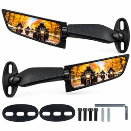 Motorcycle Wing Mirrors for Sportbike Rearview Visibility – Foldable Aerodynamic-Style Side Mirrors for Everyday Riding