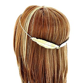 Arras Creations Fashion Trendy Belly Dancing, Tribal Leaf Metal Head Piece/Hair Accessory for Women / AZFJHC050 (Gold)