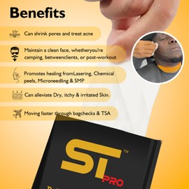 Supreme Trimmer Alcohol-Free After-Shave & Face/Body Wipes - 50 Individually Wrapped Disposable Barber Wipes for Sensitive Skin, Fresh Scent, Travel Friendly