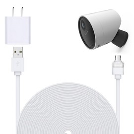 Xwartre 25ft Weatherproof Cable for SimpliSafe Outdoor Camera, with 5V/2A Cam Charger