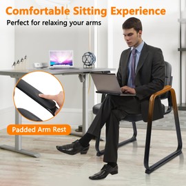 CLATINA Waiting Room Office Guest Chair with Padded Arms, Reception Meeting Conference Waiting Room Lobby Home Desk Big and Tall Executive Office Chair, Black (4 Pack)