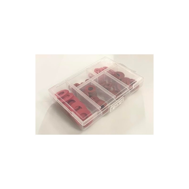 170pcs Red Fibre Washers Assortment Kit, Multi-Size Plumbing Gaskets Set