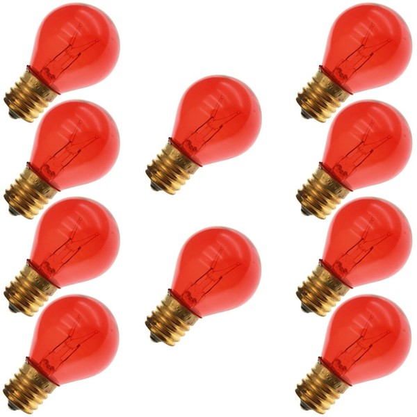 Industrial Performance 10S11N/TA 130V, 10 Watt, S11, Intermediate Screw (E17) Base, Transparent Amber Light Bulb (10 Bulbs)