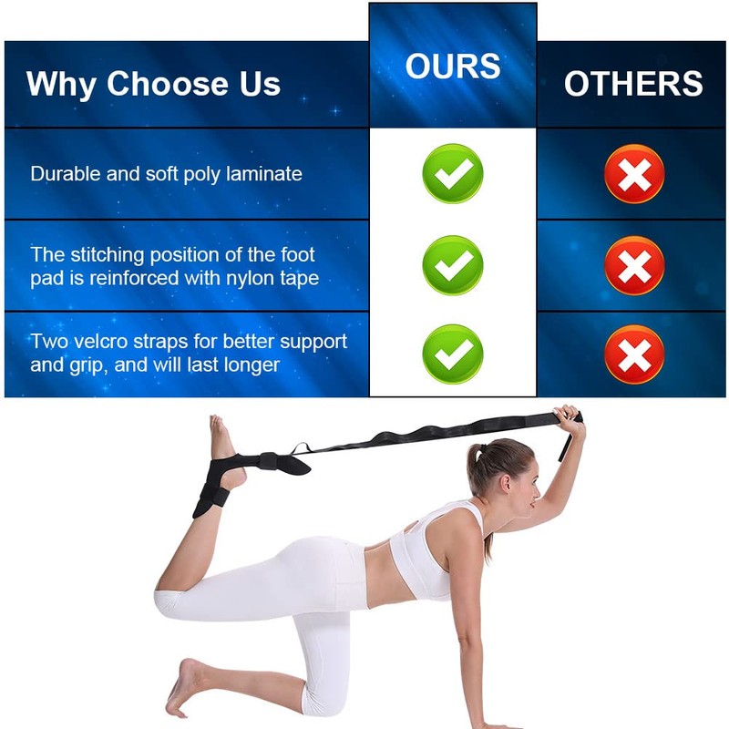 flintronic Yoga Stretching Strap, Stretching Band with 7 Loops, Yoga