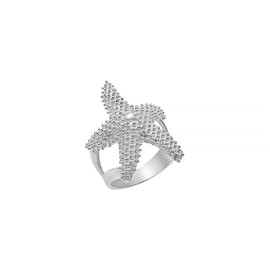 Cassini 2RSTX1 Women's Ring with Starfish Design, 925 Sterling Silver, Shiny, Solid & Modern, Precious metal