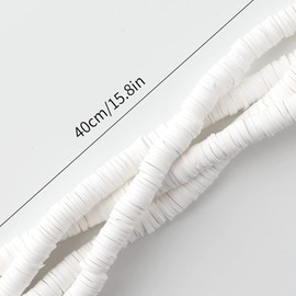 LUTER 1400+ Polymer Clay Beads Clay Disc Beads Round Flat Bead for DIY Jewellery Making Crafts Design Necklace Anklet Bracelet Find (6 mm, White)