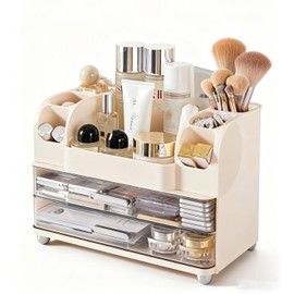 Reflygen Drawer Cosmetic Organizer, Beauty Tool Display Box, Desktop Skin Care Organizer (cream color)