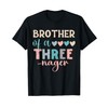 Brother Of A Threenager 3rd Birthday Matching Family Boho T-Shirt