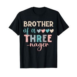 Brother Of A Threenager 3rd Birthday Matching Family Boho T-Shirt