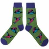 Sockfly NWT Hummingbird Visit Dress Socks Novelty Men 8-12 Green