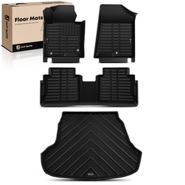YHTAUTO Floor Mats & Cargo Mat Fit 2015-2019 Hyundai Sonata, 2016-2020 Kia Optima, TPE All Weather Car Mats Waterproof Anti-Slip Odorless Floor Liner, Interior Car Accessories