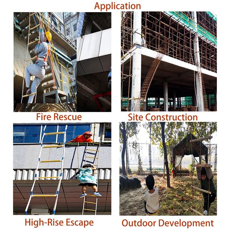 13ft Fire Escape Rope Ladder Emergency Fire Ladders Fire Escape