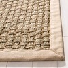 Safavieh Natural Fiber Collection NF114A Border Basketweave Seagrass Runner, 2'6"