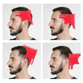 Veraly 4pzs Plantilla Para Barba Bigote Peine Herramienta Moldear Color Rojo