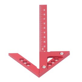 Center Finder, 45 Degree Angle Line Gauge, Carpenter's Ruler, Metric Woodworking Center Scriber Wood Measuring Scriber Tool Made of Aluminium Alloy