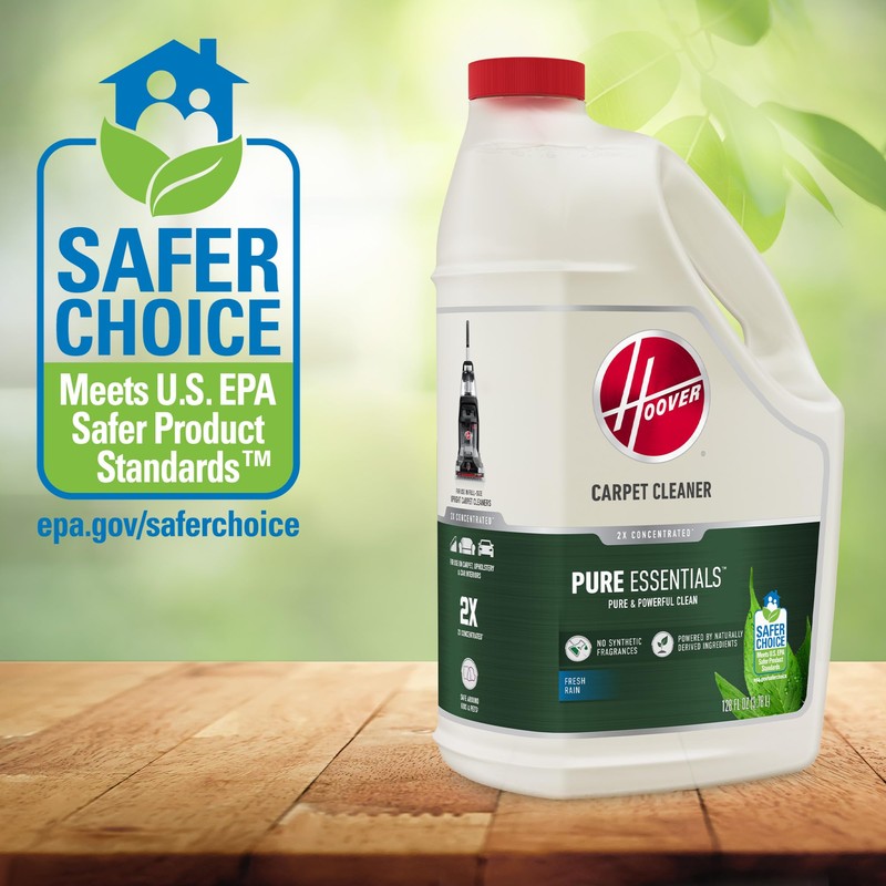 Hoover Pure Essentials Carpet Cleaner Solution, 128 oz., Fresh Rain