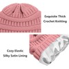 Womens Winter Warm Knitted Hat Satin Silk Lined Knit Chunky