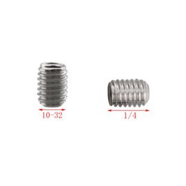 Socket Set Screws DGBRSM 25pcs 10#-32 x 1/4" Stainless Steel Allen Head Hex Hexagon Socket Set Screws Cup Point with Hex Key Wrench(Dia.4.6mm, Length 6.3mm)