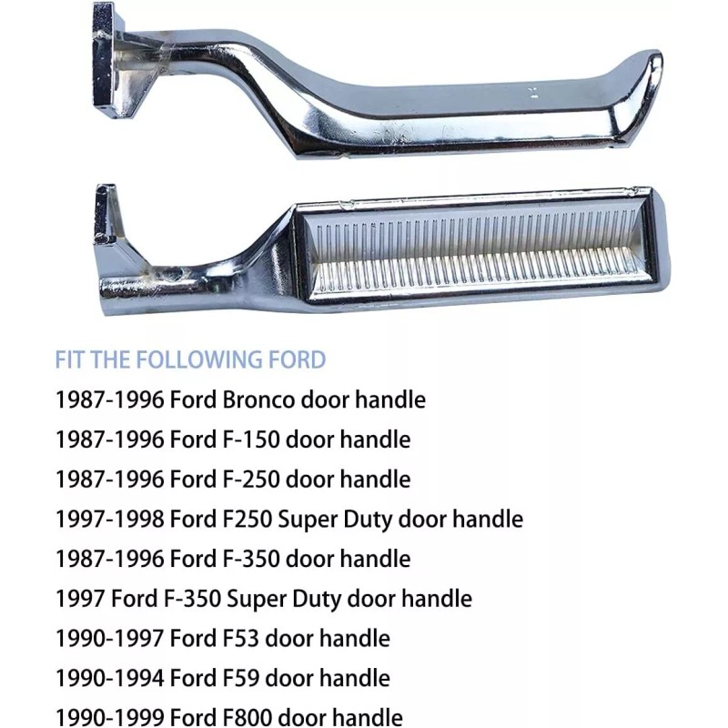 Slaction Pair LH & RH Interior Door Handle Heavy Chrome