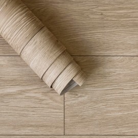 Brown Peel and Stick Vinyl Wood Flooring 24"x157" Waterproof Wood Grain Vinyl Roll Flooring Self Adhesive Wear Resistant Kitchen Bathroom Living Room Bedroom Temporary Flooring for Renters Wood Planks