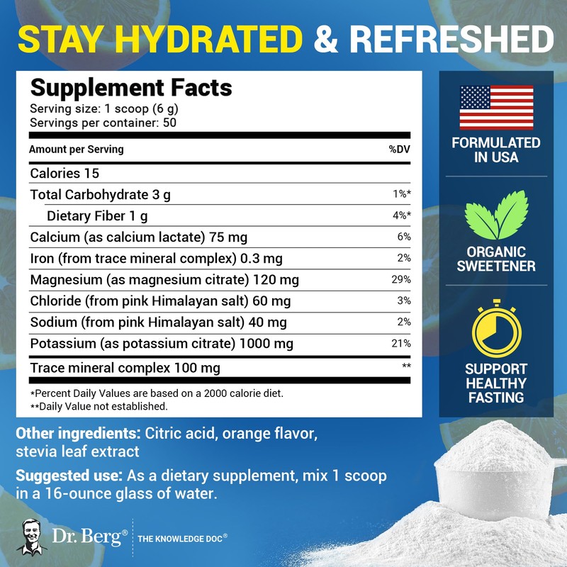 Dr. Berg Zero Sugar Hydration Keto Electrolyte Powder - Enhanced