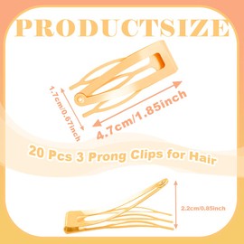 20 Pcs Double Grip Metal Snap Hair Clips for Women/Girls,Small Barrettes for Thin/Fine/Short Hair,Strong Hold Hair Accessories, (Gold)