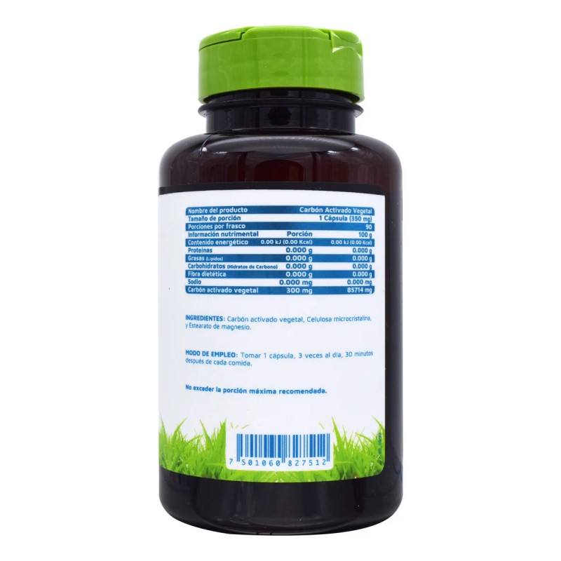 Carbón Activado Vegetal 90 Cápsulas Vidanat Sabor Sin sabor