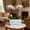 Sanmudecor Orchid Pot, White, 10 Inch, Rectangular Planter Flower Pot