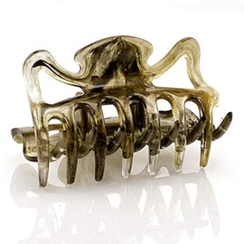 2pcs: Hairclaw 6 cm in Coca Brown with Gold - Made in Germany - WeLoveBeads