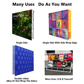 NEWSANDOR Portable Collapsible Pop Up Trade Show Display Backdrop Stand, A Folding Tension Fabric Holder For Tradeshow Booth Exhibition Wedding Conference Party Event 7.5x7.5FT(Frame Only)