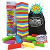 Matty's Mix-Up 60pc Large Colorful Wooden Tumble Tower Deluxe Stacking