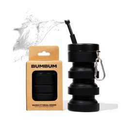 BumBum Expandable Bidet Bottle | Portable Handheld Travel Bidet for Freshness | Hygiene & Postpartum Care, Leak-Proof Design for Perineal Care | Ideal for Travel & Outdoor, 300ML Capacity - Black