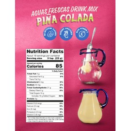 Klass Aguas Frescas |Pina Colada Drink Mix| Flavor From Natural Sources & No Artificial Flavor With Vitamin C (Makes 7 to 9 Quarts) 14.1 Oz Family Pack (4-Pack)