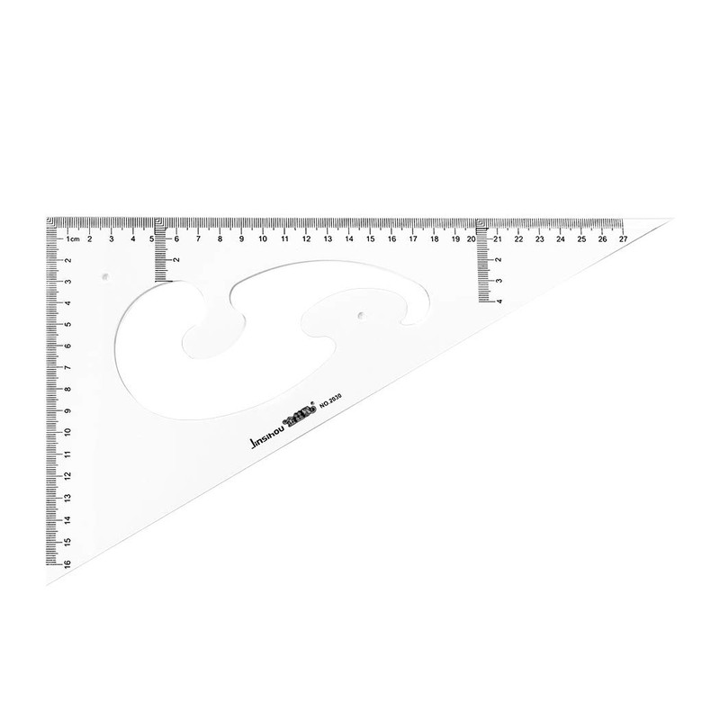 Jimjis Triangle Ruler, 11.8 inches (30 cm), Drafting Set, Large,