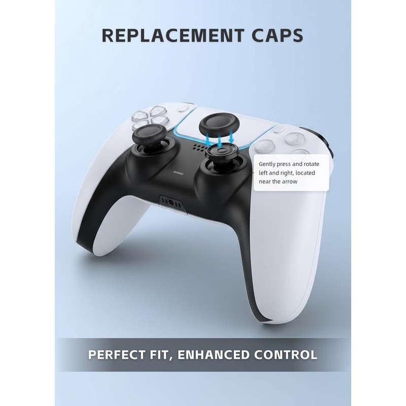 Ferkurn Replacement Thumb Grips Cap Compatible with PS5/4 Controller Edge