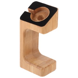 TEHAUX 1Pc Bamboo Smart Watch Charging Stand Lightweight and Durable Holder with Sponge Pad Elegant Design for Watch for Bedroom and Home Decor