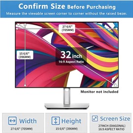 ZCAZY 32 Inch Computer Monitor Privacy Screen Filter - Eye Protection Anti Glare Blue Light Filter