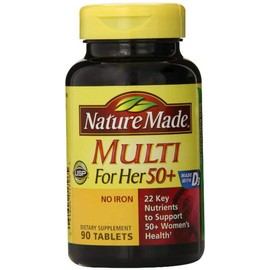 Nature Made Multi for Her 50+ Vitamin/Mineral Tablets 90 ea (Pack of 5)