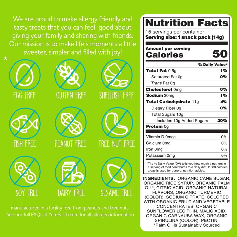 YumEarth Giggles Assorted Fruit Flavors Vegan Allergy Friendly Candy Pack