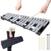 Japard Foldable Glockenspiel Xylophone 30 Note, with Wood Base and