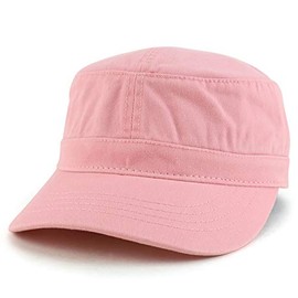 Trendy Apparel Shop Cotton Army Cap Military Flat Top Adjustable Baseball Cap - Pink