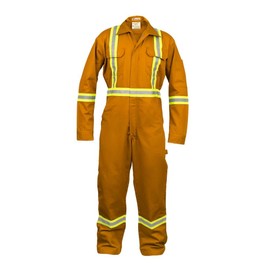 Just In Trend Safety Hi Vis Coverall with Leg Zipper – 100% Cotton, 7 oz (Small, Orange)