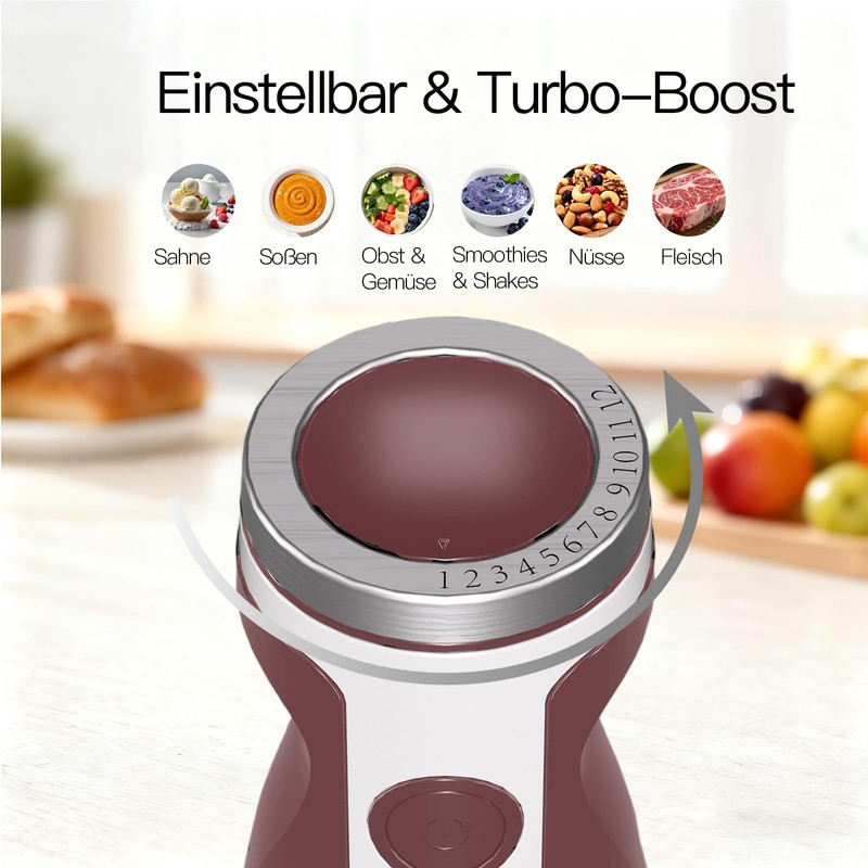 MegaWise 3-in-1 Hand Blender Set with Variable Speed Control, 400W