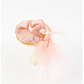 Melody Jane Dollhouse Pink Hat with Feather & Bow Hatter Shop Women's Accessories